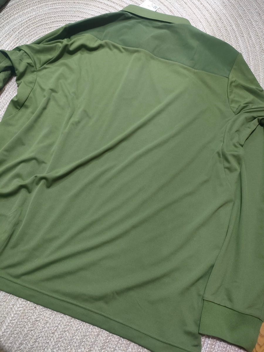  new goods regular price 18700 Munsingwear Munsingwear polo-shirt with long sleeves LL olive green solid Logo MOTION3D men's Golf wear 