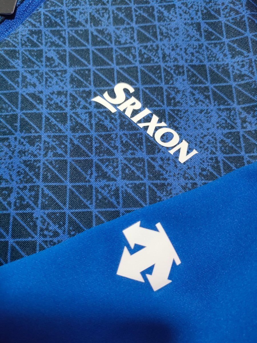  новый товар обычная цена 9130 SRIXON Srixon длинный рукав половина Zip cut and sewn рубашка М синий blue мужской Golf одежда стрейч . пот 