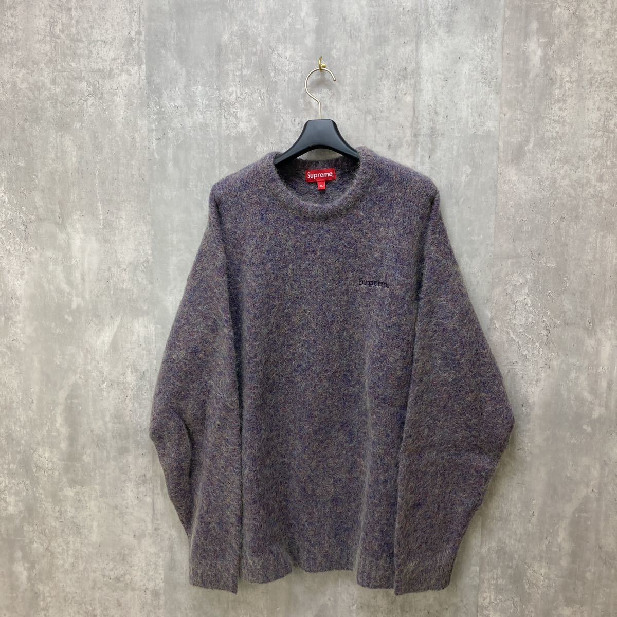 Supreme 22AW Mohair Sweater Purple Melange XL パープル セーター ニット シュプリーム _画像2