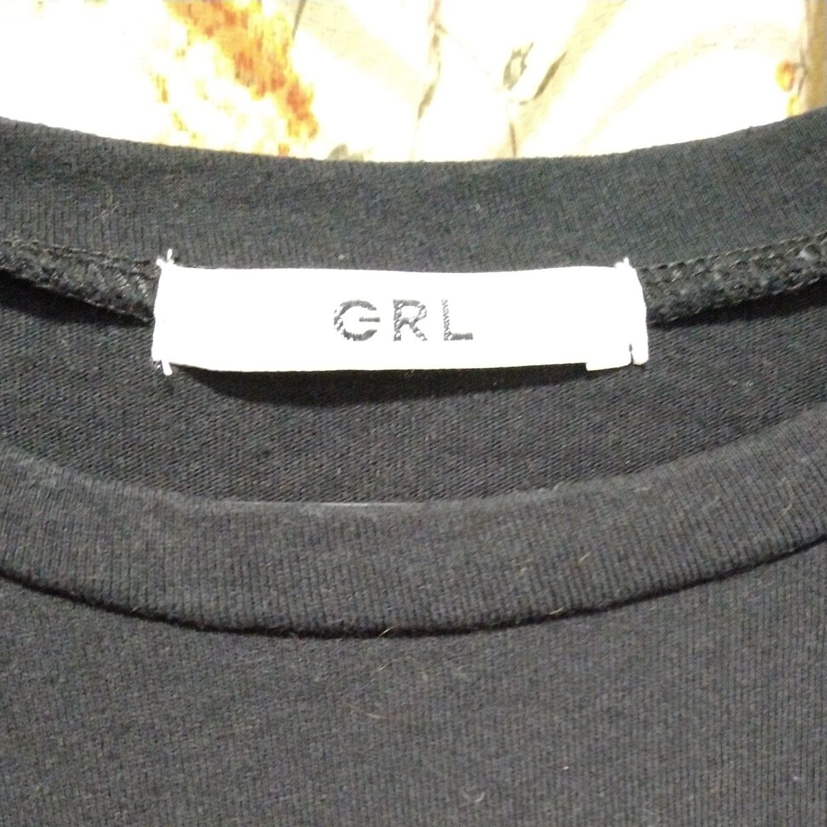 GRL  半袖 Tシャツ ロング丈 オーバーサイズ 黒 Fサイズ