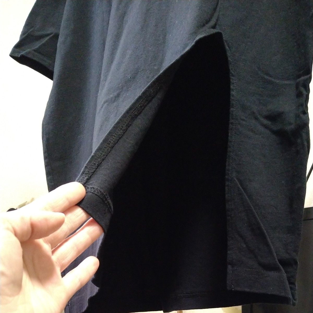 GRL  半袖 Tシャツ ロング丈 オーバーサイズ 黒 Fサイズ