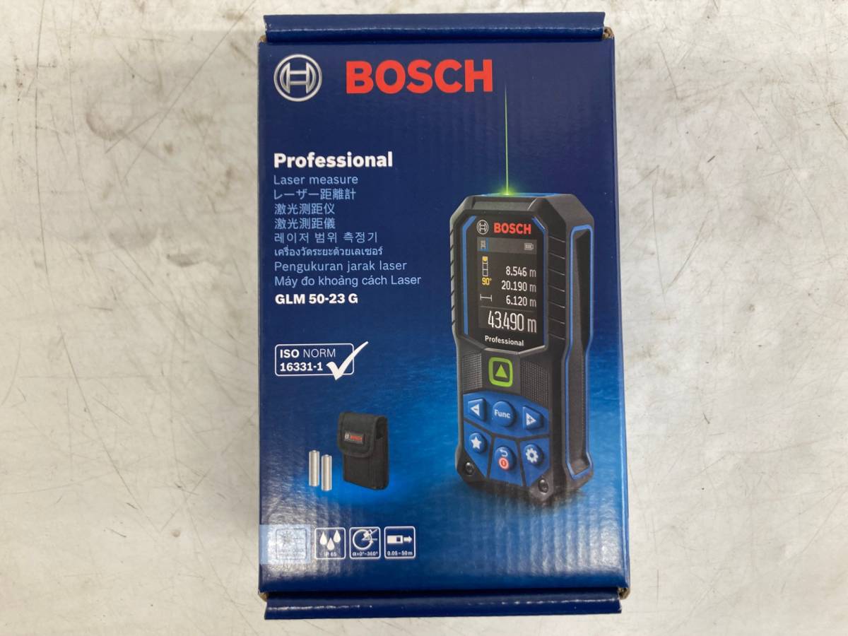 【未使用品】Bosch Professional(ボッシュ) グリーンレーザー距離計(本体、キャリングバッグ、乾電池2本付き) GLM50-23G　IT0N9FSCQSZR