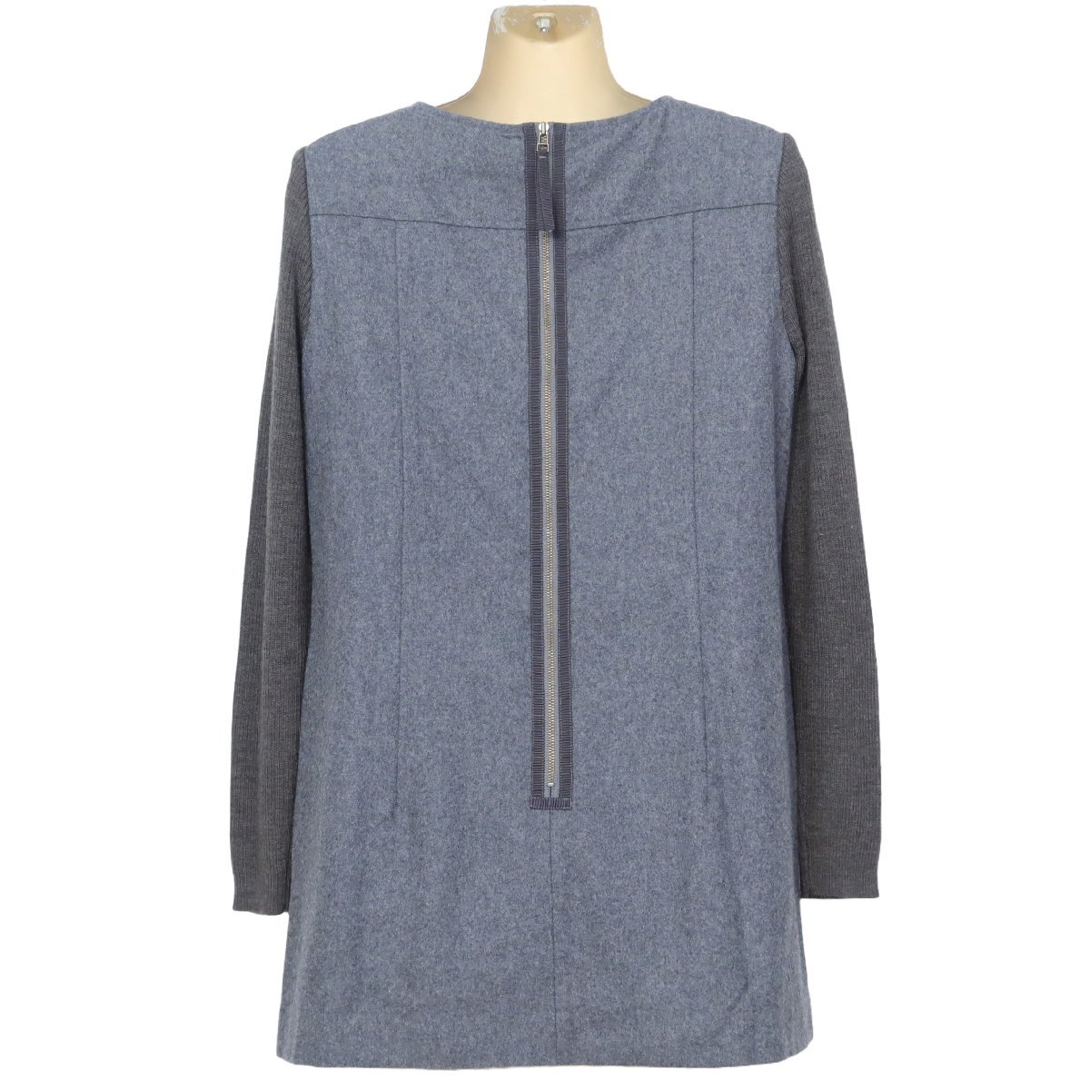 [ beautiful goods ] guarantee Lee Visconti *femi person! tunic long sleeve size 2. flower. motif! wool .. warm! gray series z6076