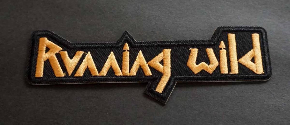 《金銅黒RW》新品『Running Wild ランニング ワイルド 』ヘヴィメタル・バンド ミュージシャン刺繍ワッペン■ドイツ■ミュージック 音楽_画像1