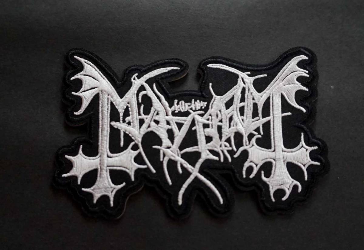 《黒銀MM逆十字》■新品 『MAYHEM メイヘム 』ノルウェー・ブラックメタル バンド 刺繍ワッペン◎音楽 ミュージック◆サバゲー・コスプレの画像3