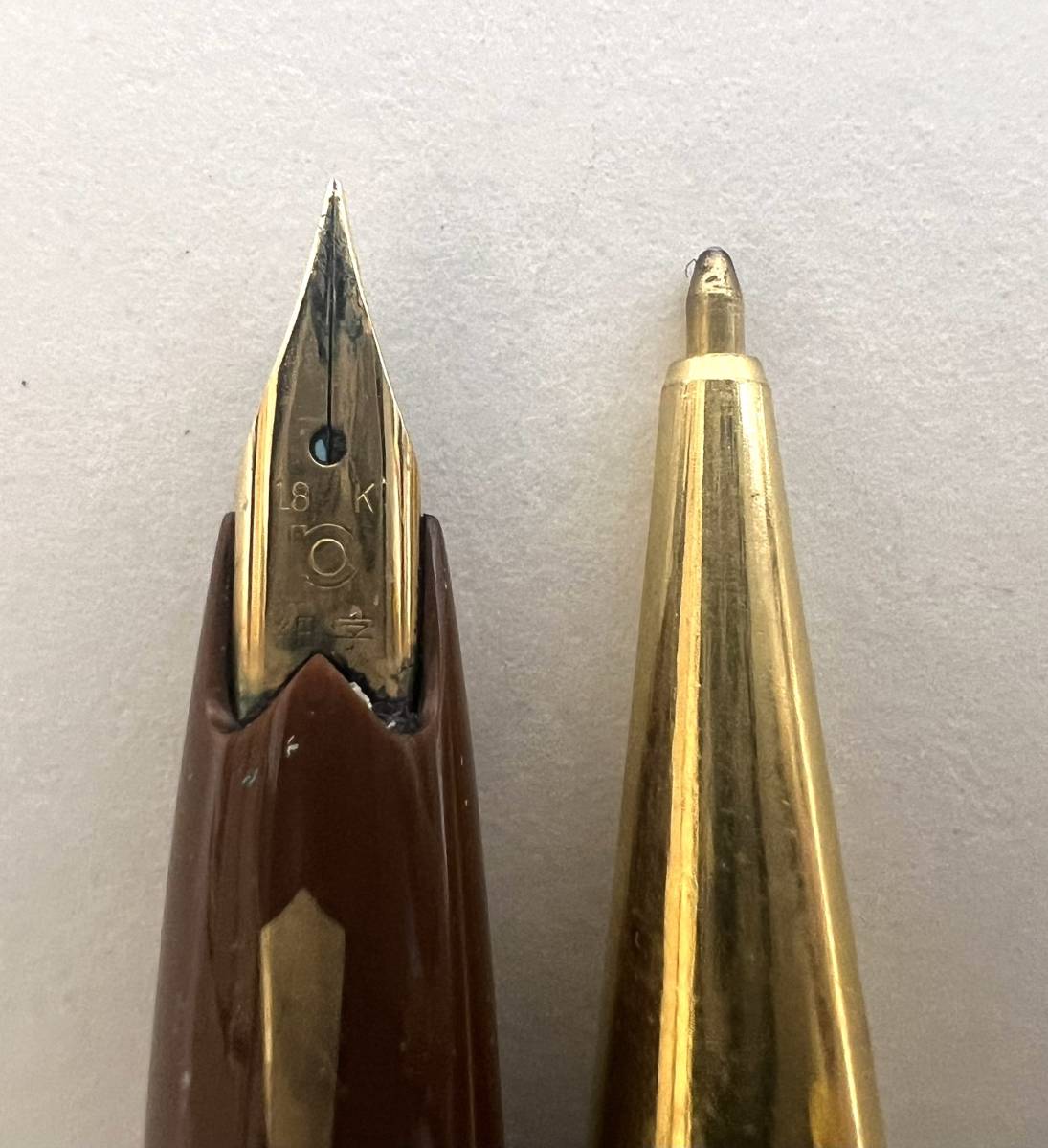 0000-0141 1円出品 万年筆 18K 14K 585 含む プラチナ PLATINUM ペリカン PELIKAN 他 ボールペン シャープペンシル 含む おまとめ 12本_画像4