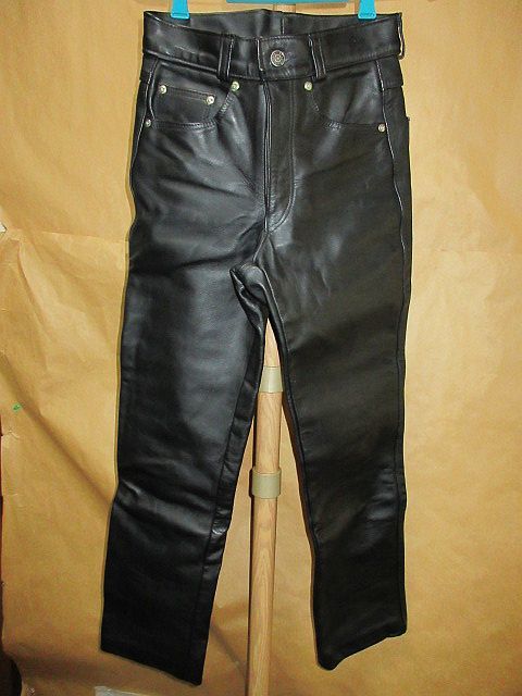 Schott　ショット 600　COW LEATHER 5 POCKET PANTS カウハイド　レザー　パンツ　黒　28　美品_画像1