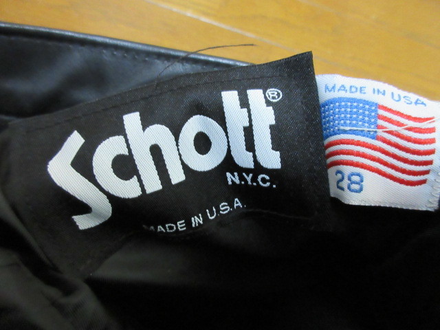 Schott　ショット 600　COW LEATHER 5 POCKET PANTS カウハイド　レザー　パンツ　黒　28　美品_画像4