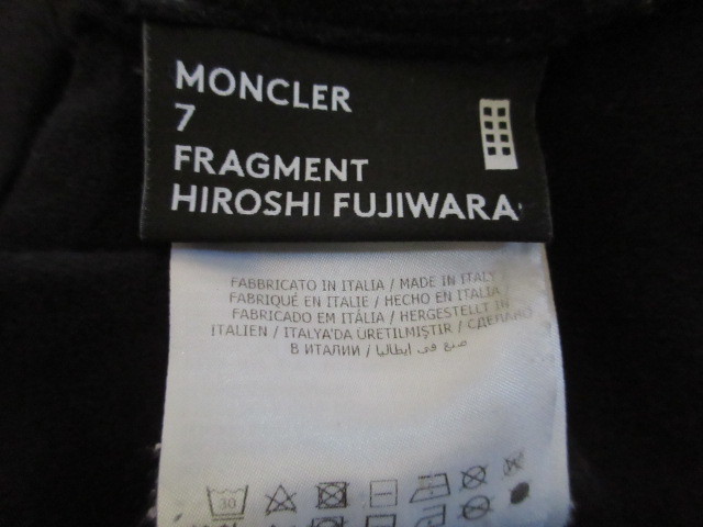 モンクレール MONCLER × FRAGMENT DESIGN ロゴ 刺繍 プリント Tシャツ 黒 M 国内正規品の画像6
