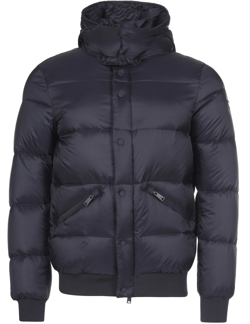  Emporio Armani EMPORIO ARMANI sleeve Logo badge hood light weight down jacket navy 46 domestic regular goods 