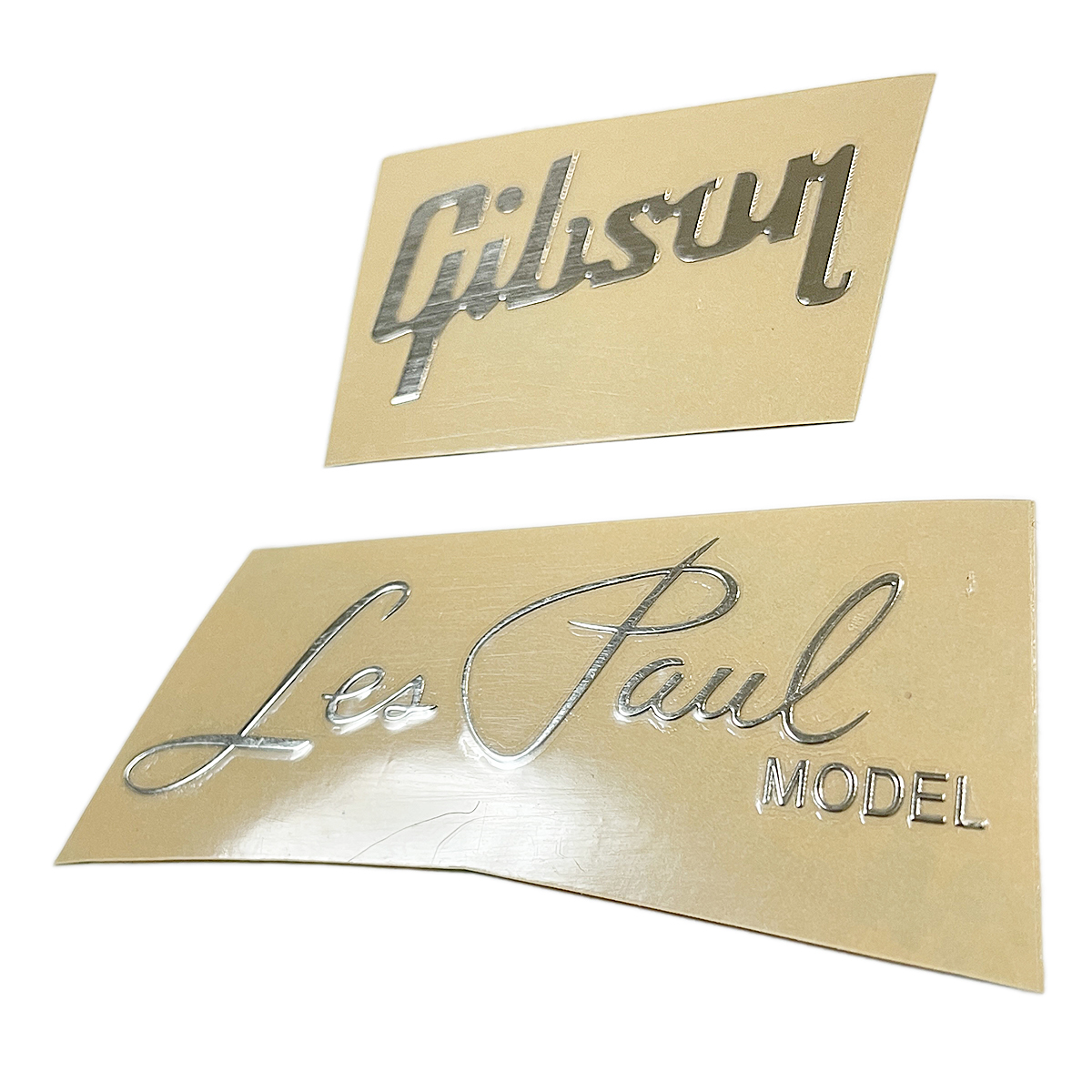 Gibson Logo + Les Paul MODEL хром metal * стикер 
