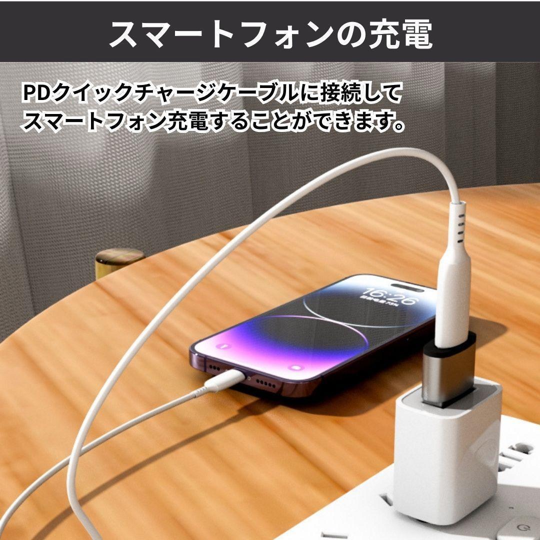 USB Type-C 変換 タイプC 変換アダプタ iPhone 2個 銀 シルバー_画像4