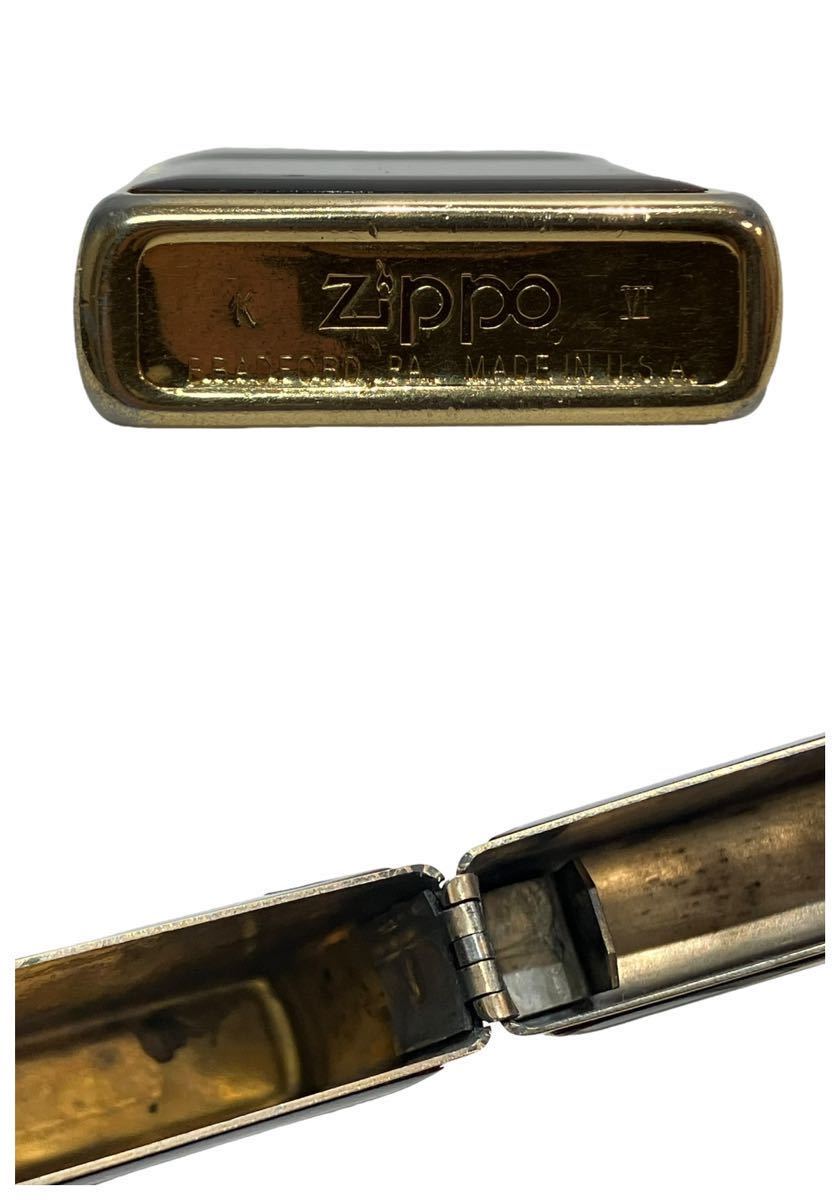 現状品 着火未確認 ZIPPO ジッポー 1990年製 ケース ゴールド色塗装 [TK24-0218-2]_汚れ　変色　へこみ　傷　剥がれ