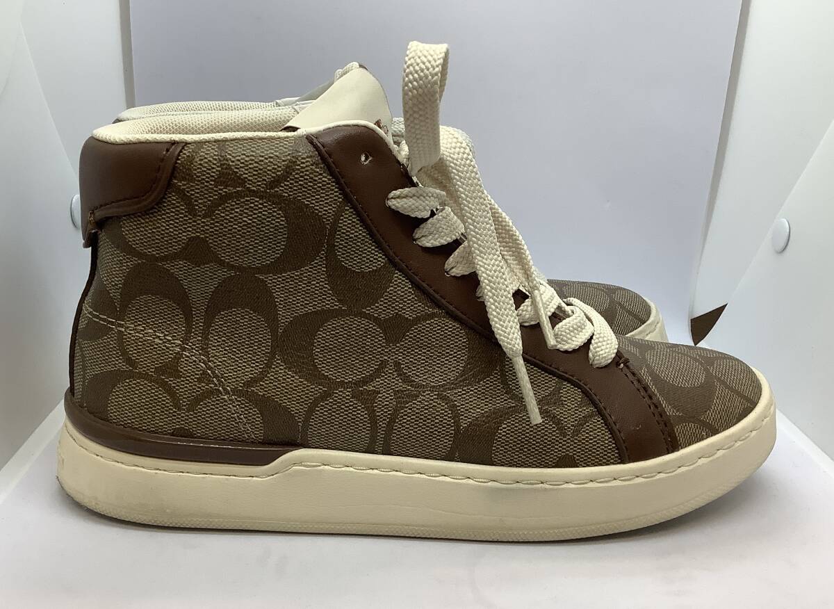 M350【中古・現状品】COACH コーチ スニーカー 茶系 レディース　サイズ：22.5_画像6