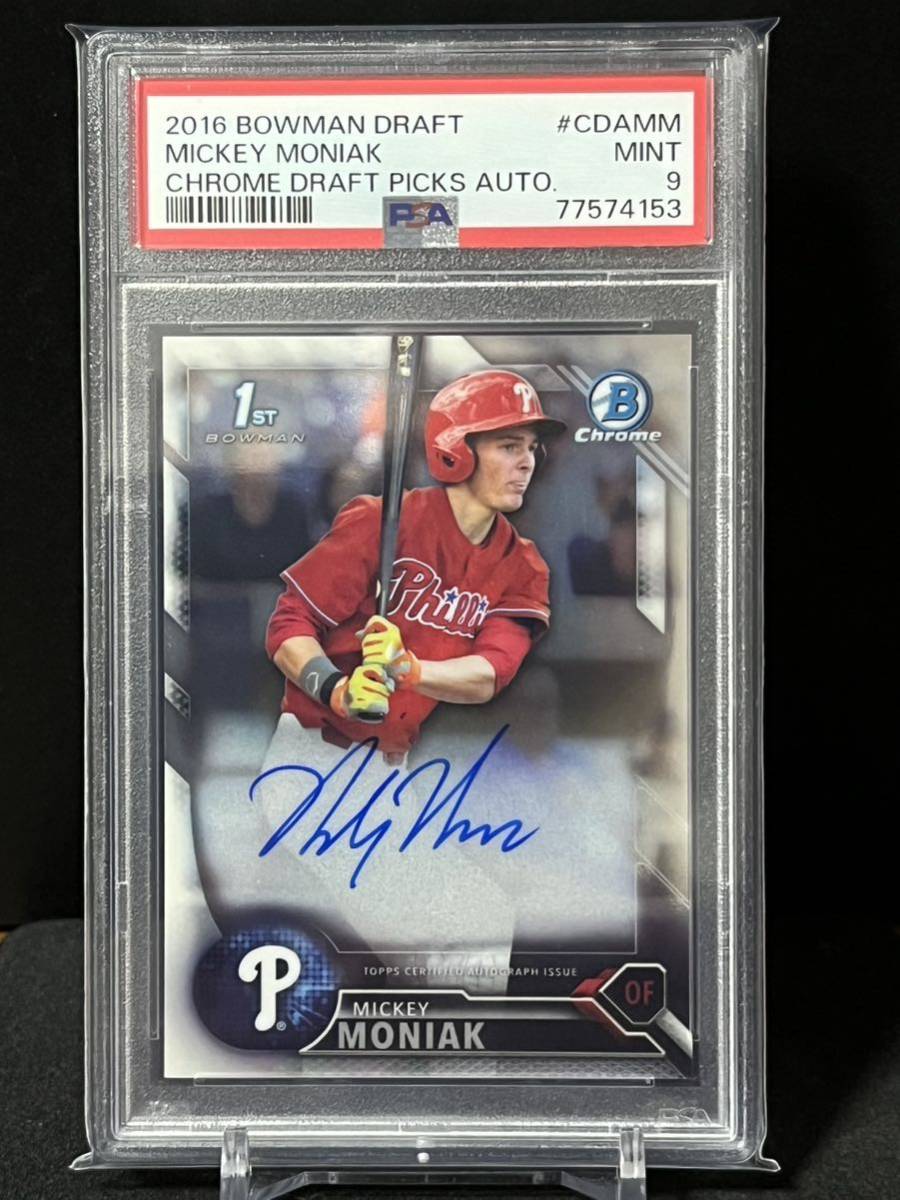 2016 Bowman Chrome Draft Draft Pick Autograph Mickey Moniak PSA9 ミッキー モニアック 直筆 サイン auto_画像1