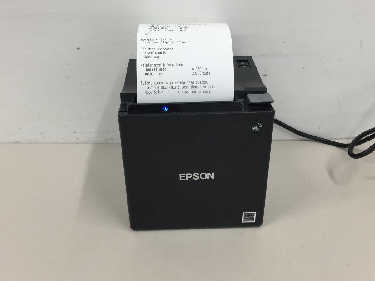 EPSON TM-m30　612 MODEL M335B ブラック レシート プリンター ブラック 純正ACアダプター付属(管２Ｆ）_画像2