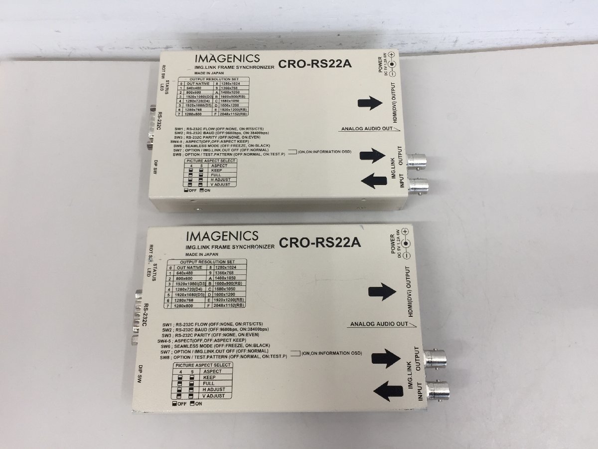 IMAGENICS/イメージニクス IMG.LINK 信号受信器 ２台セット CRO-RS22A　中古品　（管：2F）_画像2