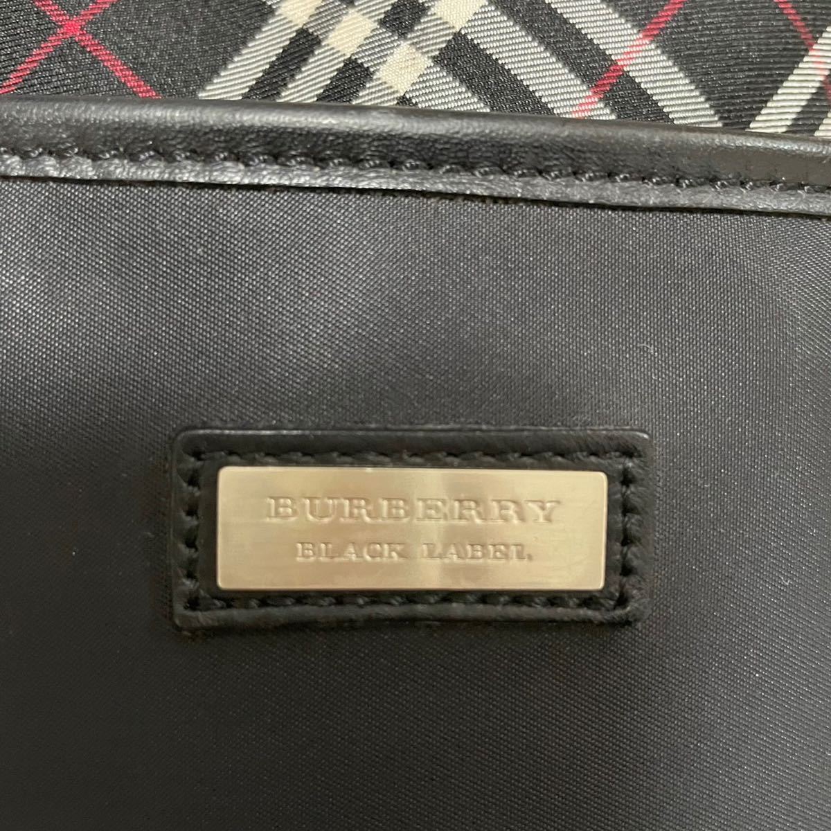 美品 バーバリーブラックレーベル Burberry Black Label ショルダーバッグ ノバチェッレザー ブラック斜め掛け 黒 _画像7