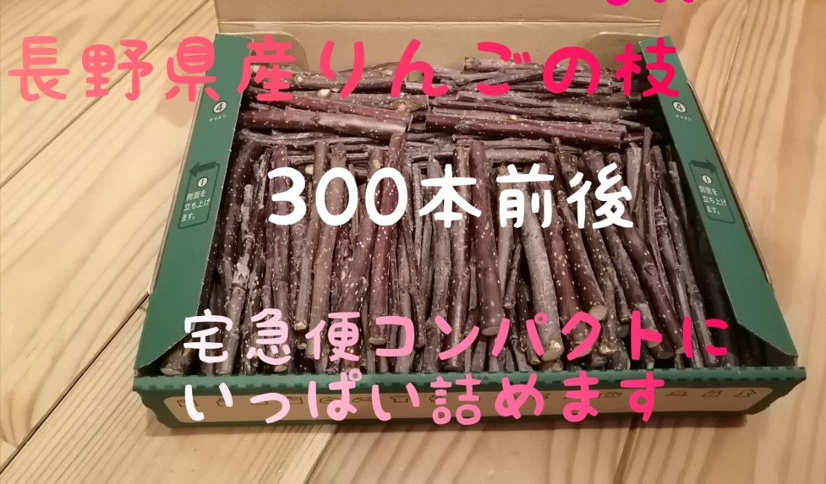 りんごの枝　小枝　300本前後　信州　長野　安曇野　かじり木　工作材料　ペット　ハムスター　チンチラ　デグー　ウサギ