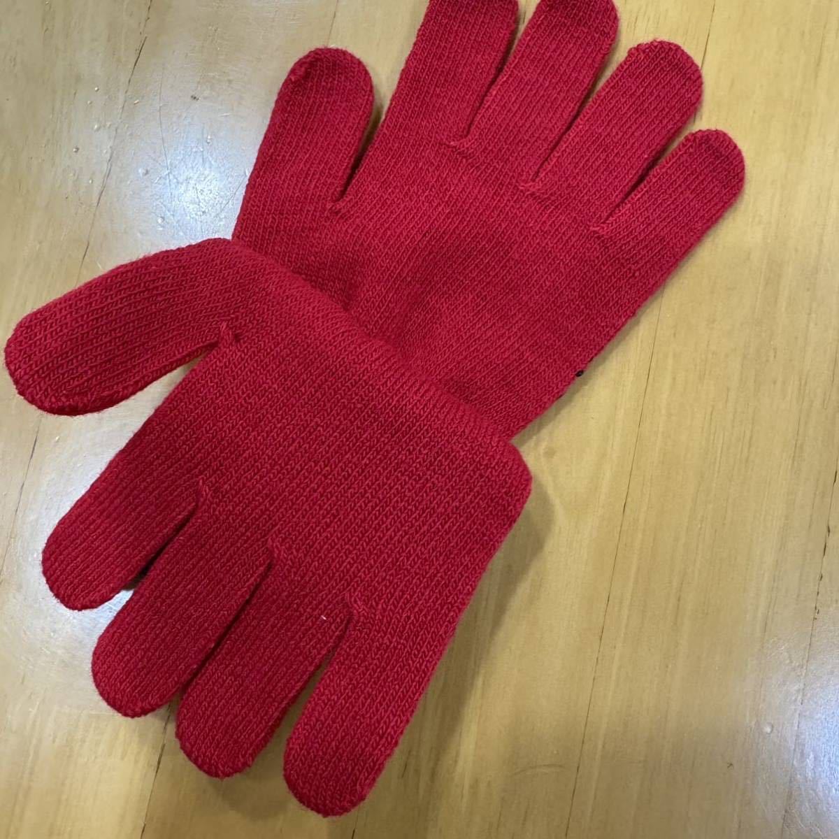 赤 手袋 のびのび手袋 フリーサイズ 滑り止め付き カラー軍手 グローブ_画像3