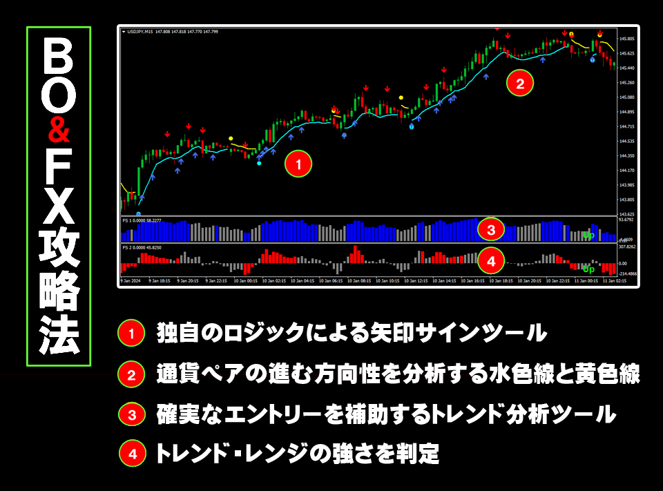『プロ監修バイナリーオプション』 高勝率 サインツール シグナルツール（トレード手法 MT4のインジケーターによる必勝法 投資システム）_画像3