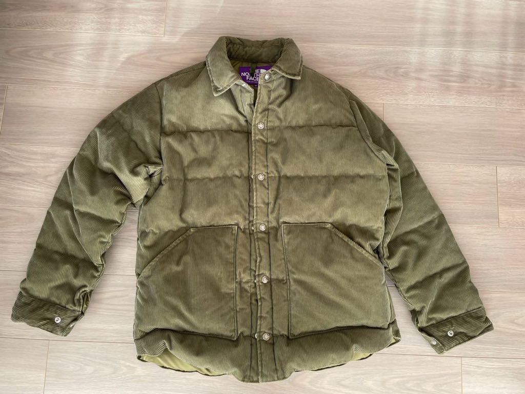 THE NORTH FACE PURPLE LABEL ダウンシャツ　サイズM モスグリーン　コーデュロイ_画像1