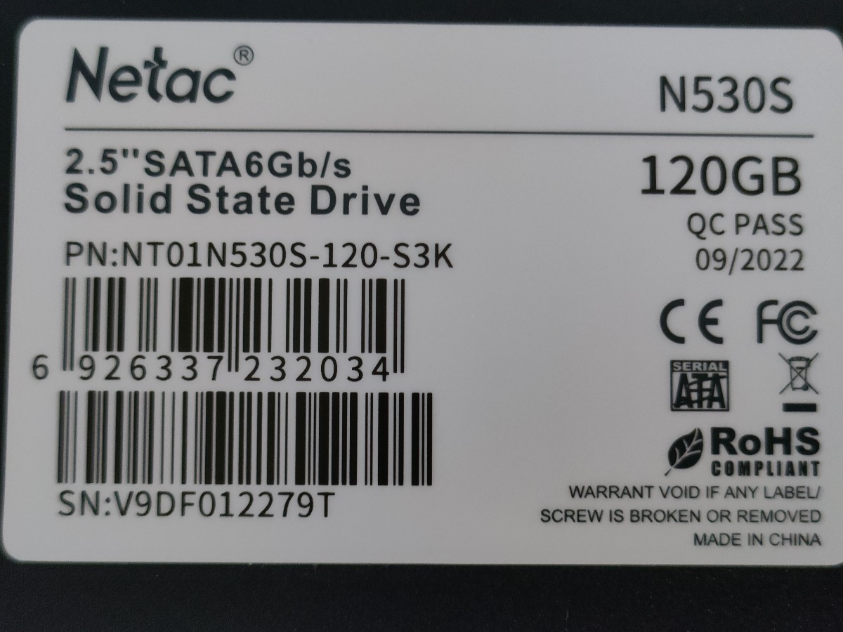 Netac N530S 2.5inch SATA Solid State Drive 120GB 【内蔵型SSD】_画像6