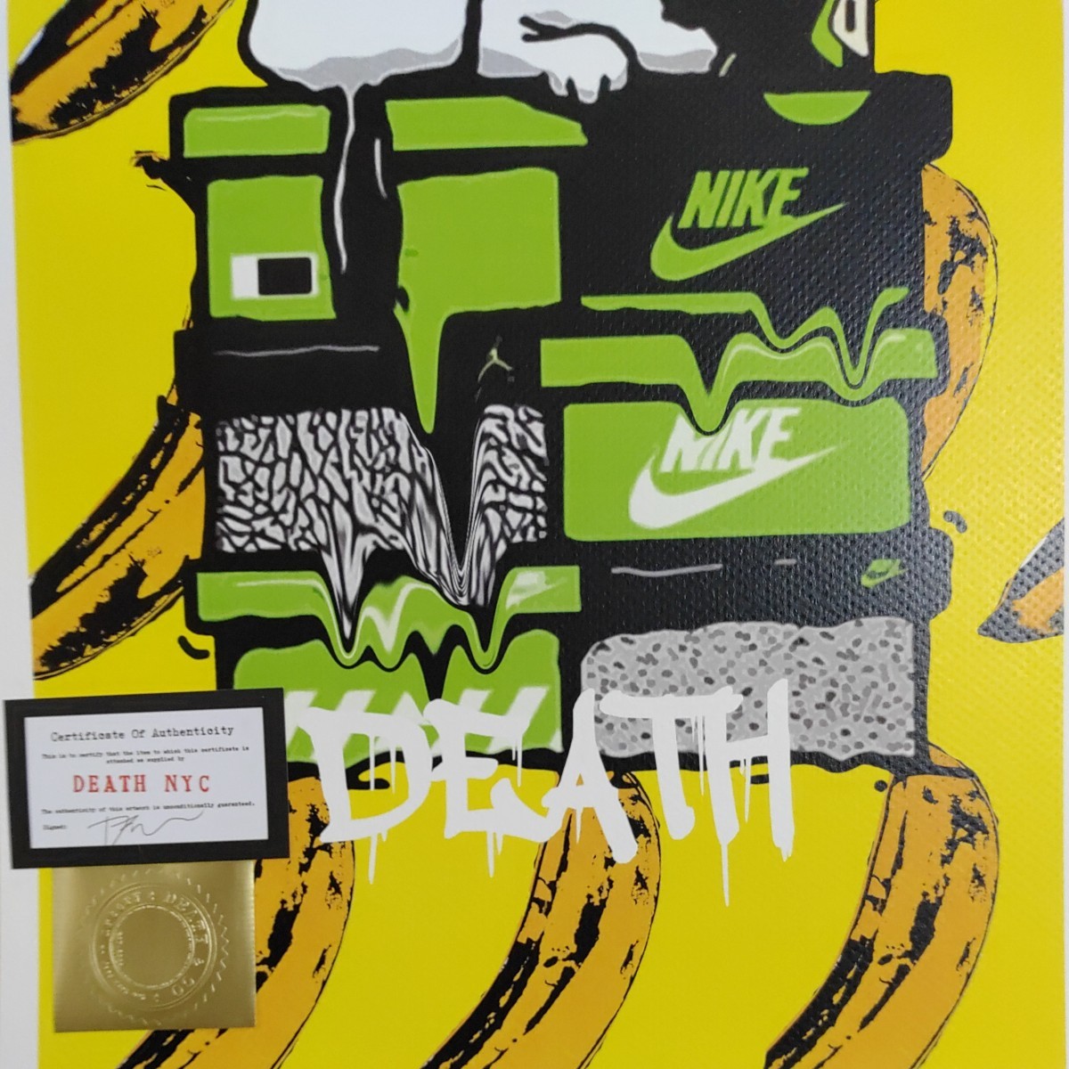 DEATH NYC 世界限定100枚 アートポスター スヌーピー SNOOPY ナイキ NIKE Andy Warhol アンディ ウォーホル Banana 現代アートの画像3