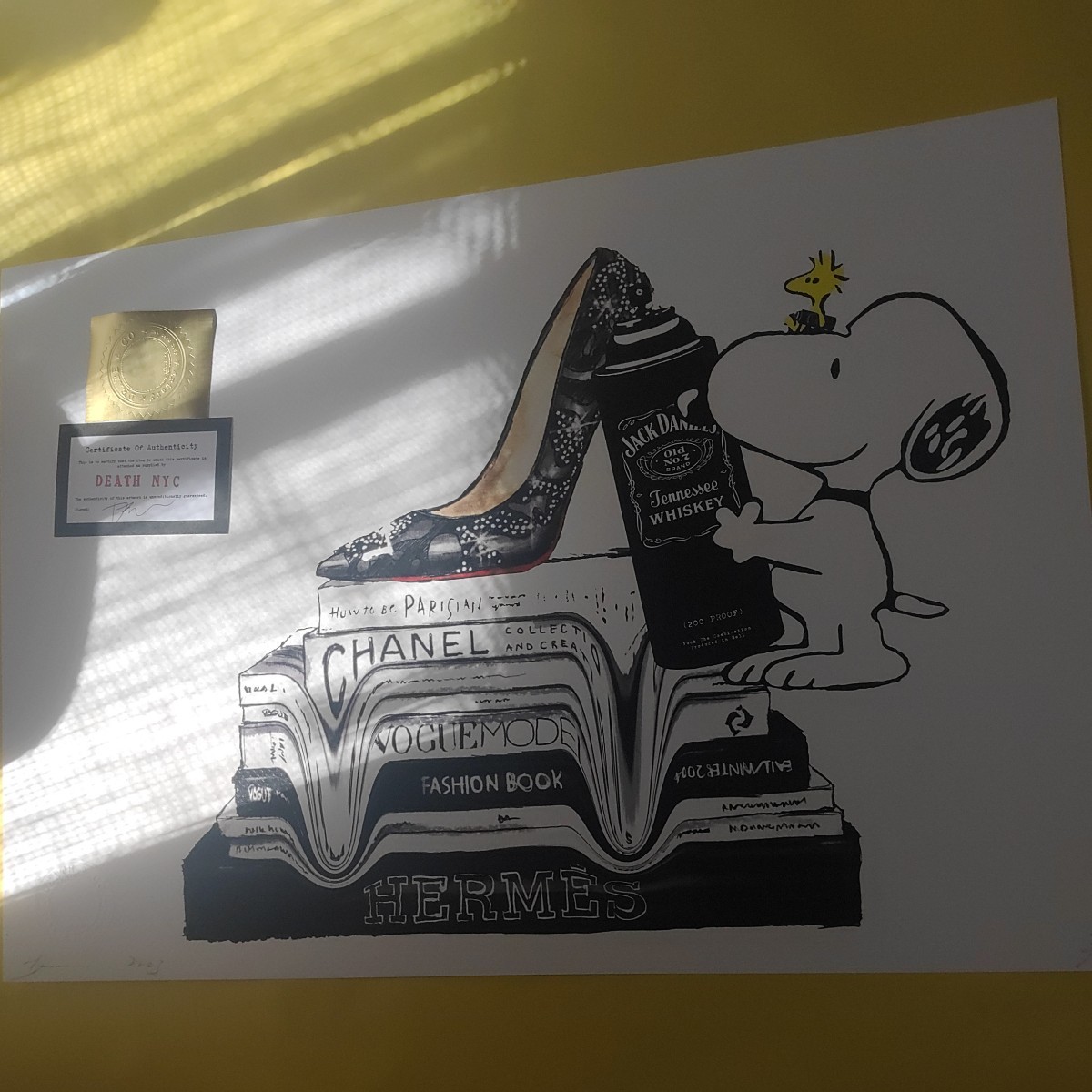 DEATH NYC 世界限定100枚 アートポスター SNOOPY スヌーピー ルブタン CHANEL シャネル ジャックダニエル PEANUTS トム エバハートの画像1