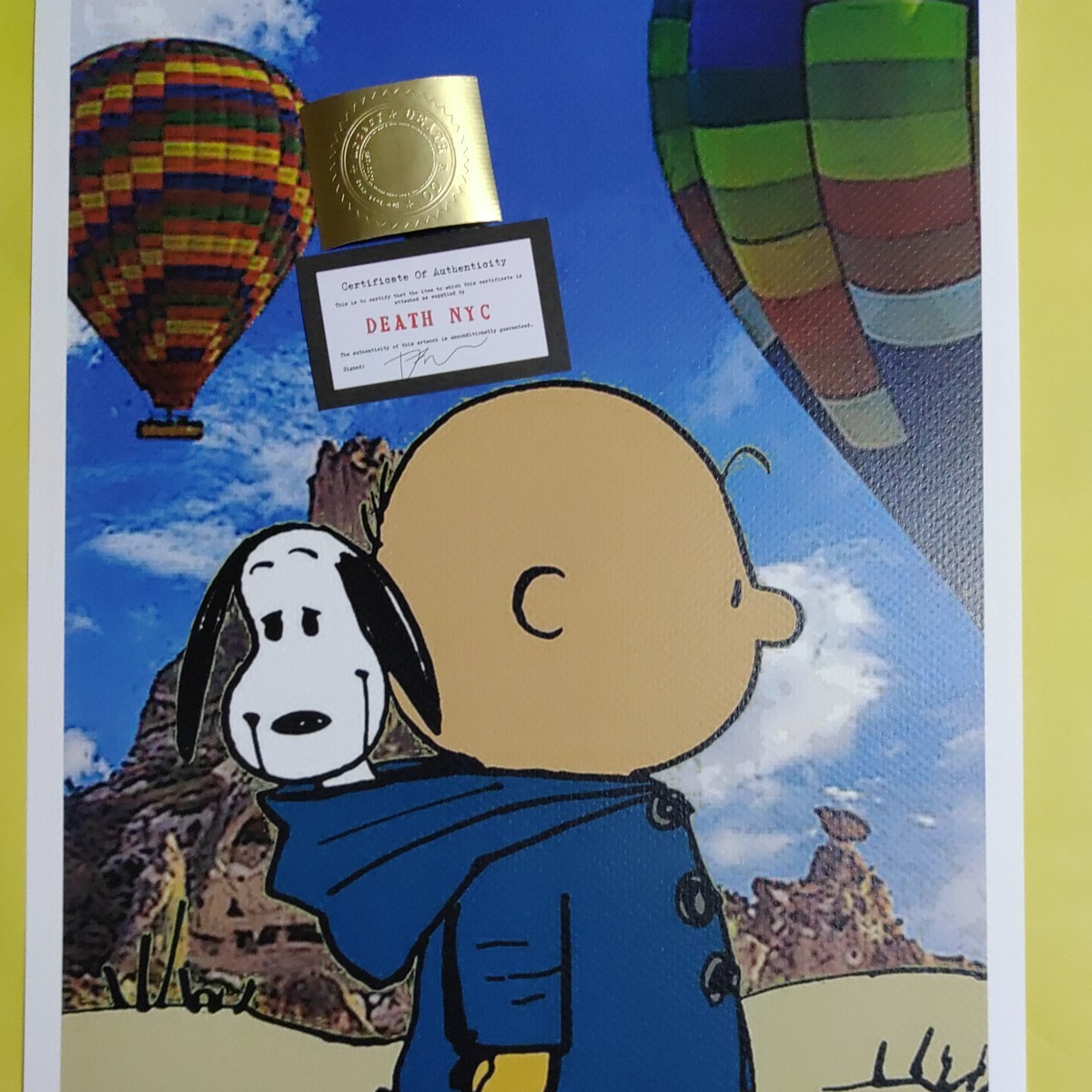 DEATH NYC 世界限定100枚 アートポスター スヌーピー SNOOPY チャーリーブラウン 気球 カラフル Colorful PEANUTS トム エバハートの画像3