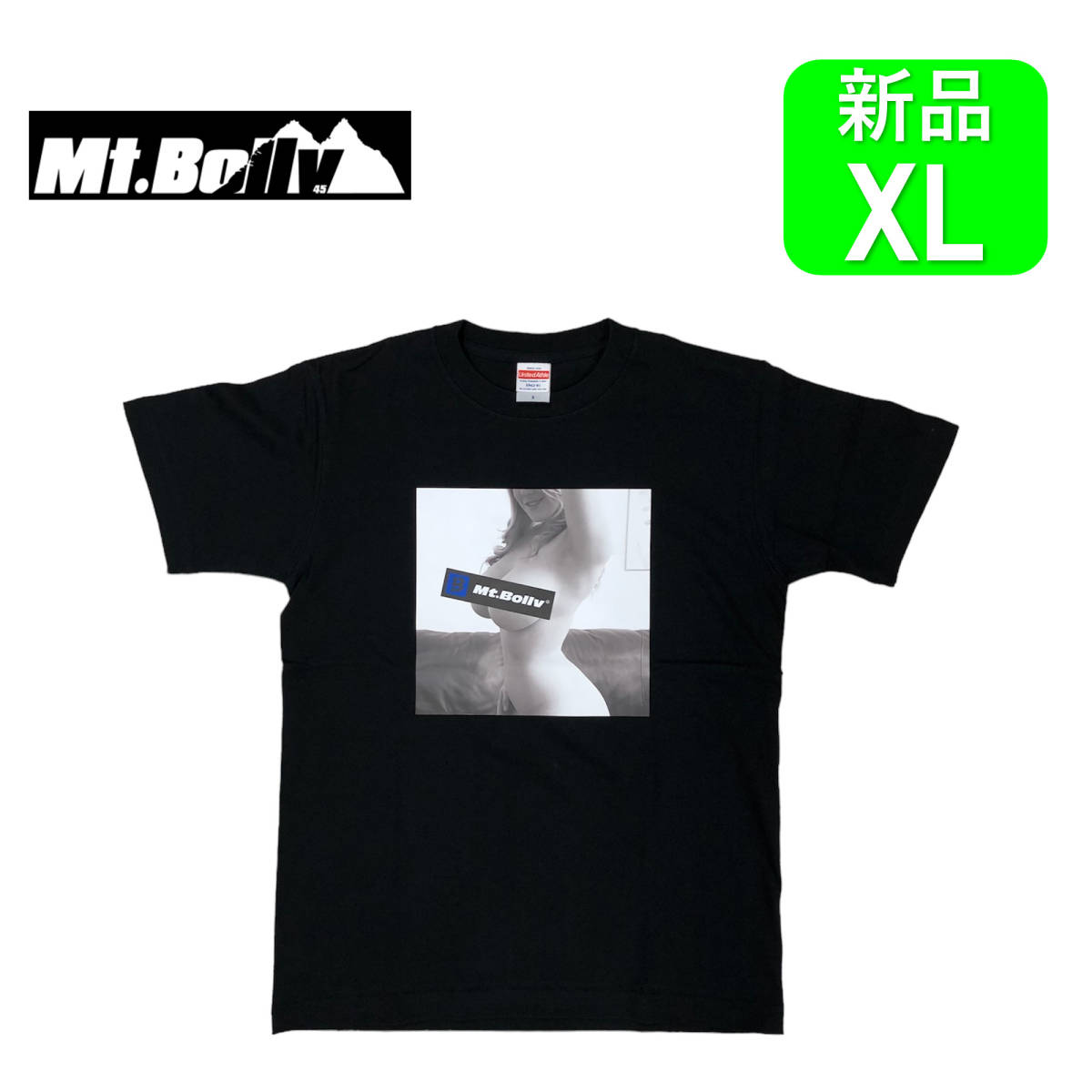 【F-52】　Mt.Bollv　オリジナル　6.2オンス プレミアム Tシャツ　カラー：ブラック　サイズ：XL