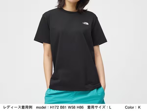 【G-66】THE NORTH FACE　ノースフェイス　ショートスリーブバックスクエアーロゴティー（レディース）　NTW32350 カラー：Z　サイズ：XL