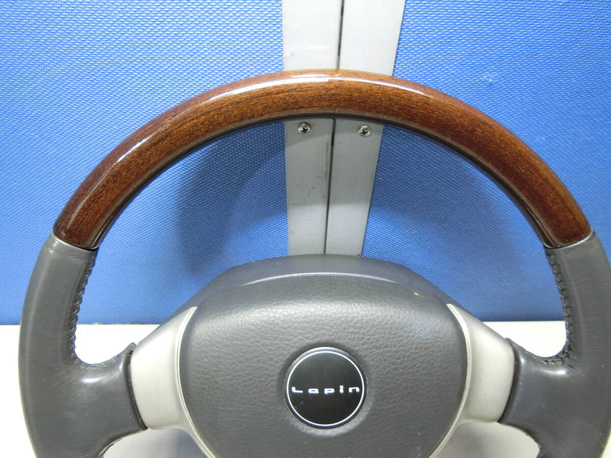 [T524] Alto Lapin HE21S mode steering wheel steering wheel wood 