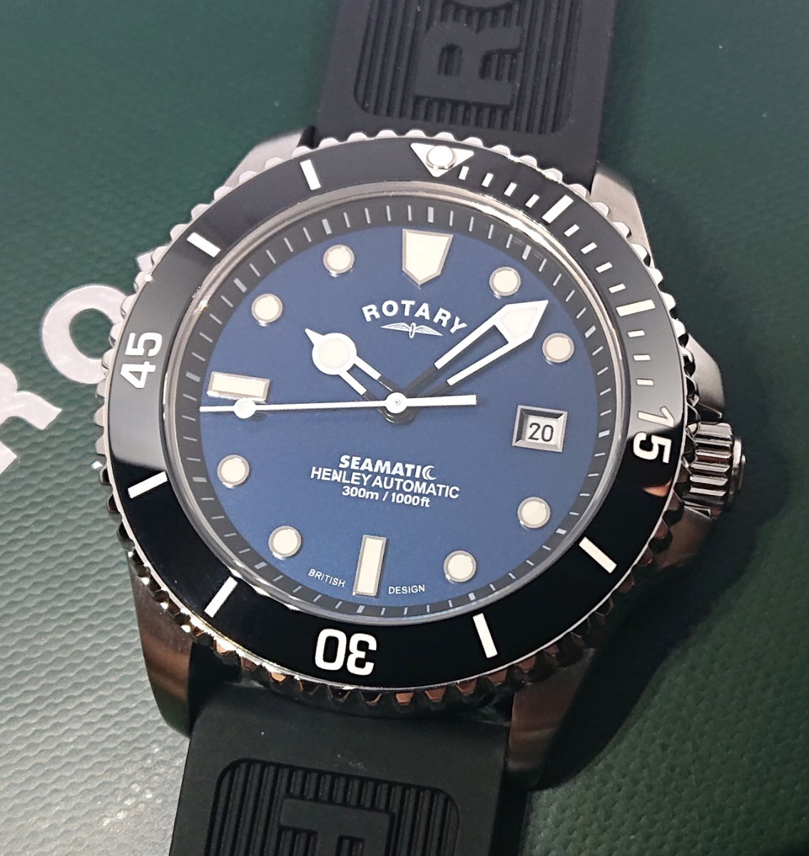 [Новый] Роторный ротационный Ceamatic Diver Blue GS05430/88 Автоматический резиновый ремень обмотки