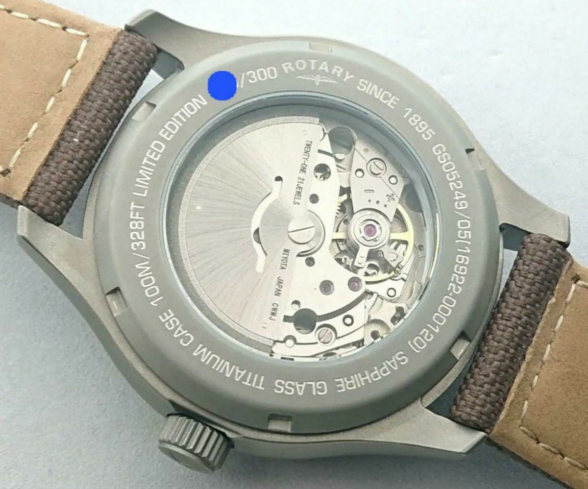 [ new goods ] worldwide limitation 300ps.@ROTARY rotary worn te-ji military titanium day date GS05249/05 self-winding watch Limited Edition 