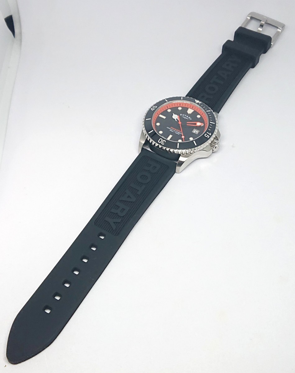[ new goods ] ROTARY rotary si- matic diver black orange GS05430/84 self-winding watch rubber belt 