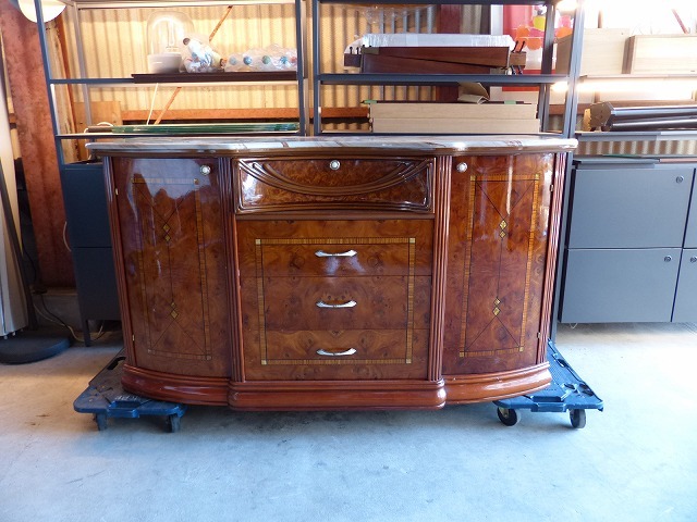  Italy made l sideboard cabinet l marble l lustre . eyes l high class import furniture 