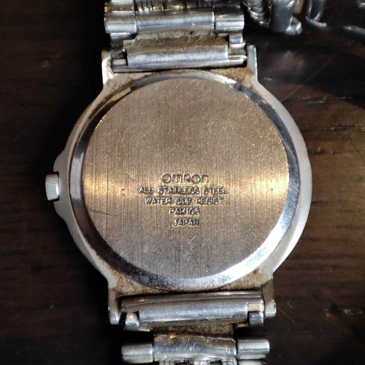 #118 OMRON 腕時計 アンティーク レトロ 年代物 時計 クォーツ 3針 PHI 動作未確認 レア コレクション オムロンの画像6
