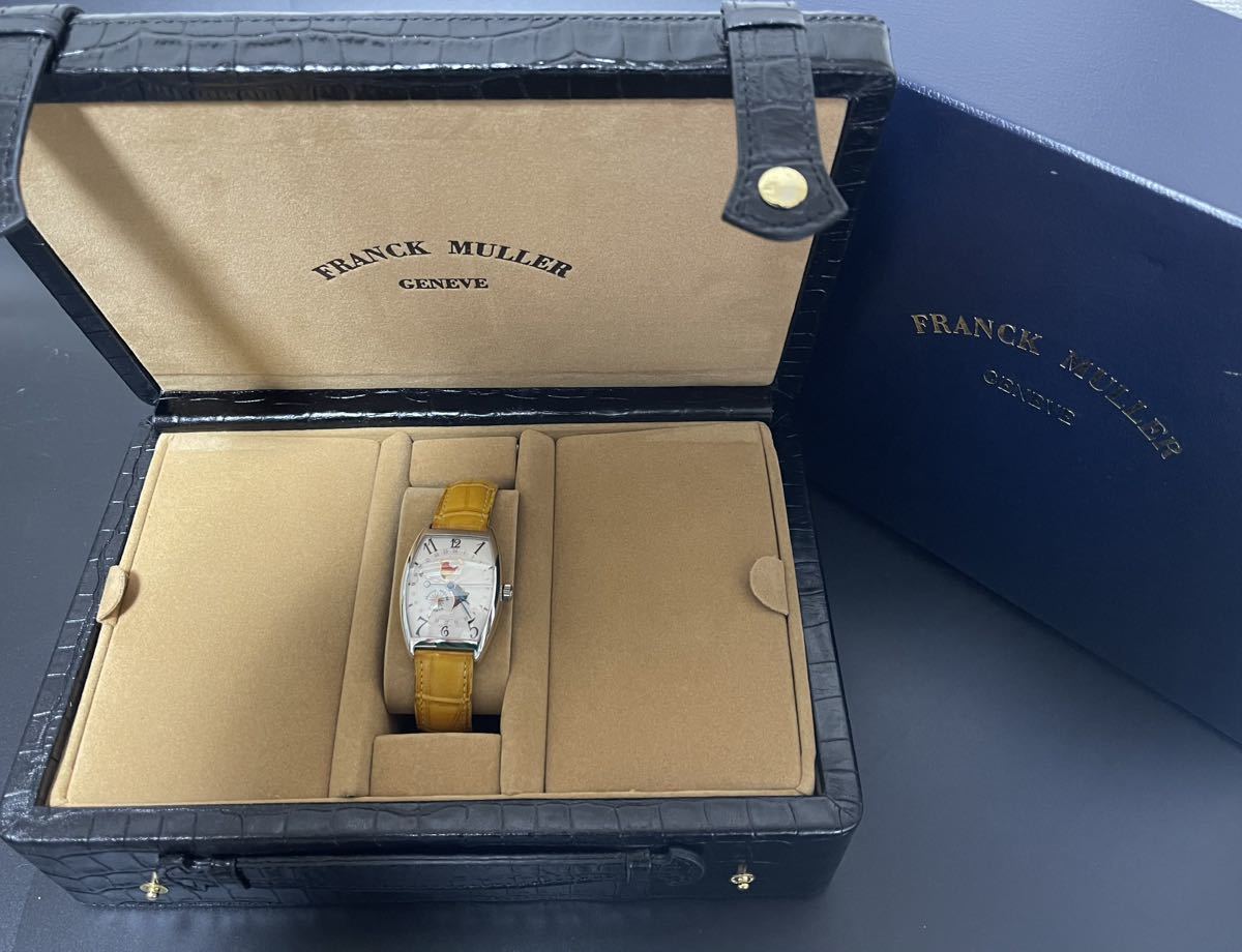 中古 箱あり フランクミュラー FRANCK MULLER ワールドワイド アメリカ 2852WW プラチナ 950 七宝焼文字盤 自動巻き メンズ 腕時計_画像2