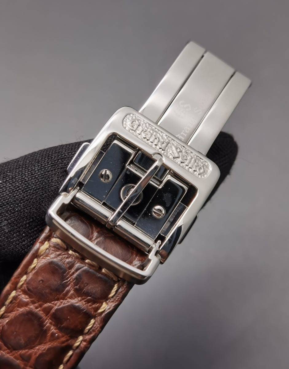 中古美品 グランドセイコー Grand Seiko セイコー SEIKO SBGH013 9S85-00F0 アイボリー SS デイト ハイビート 自動巻き メンズ 腕時計