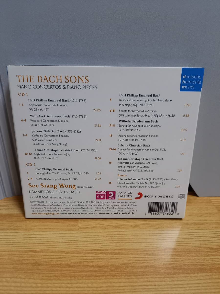 see siang wong シー・シャン・ウォン　CD　バッハの息子たち　The Bach Sons Piano Concertos Piano Pieces　hm2402_画像4