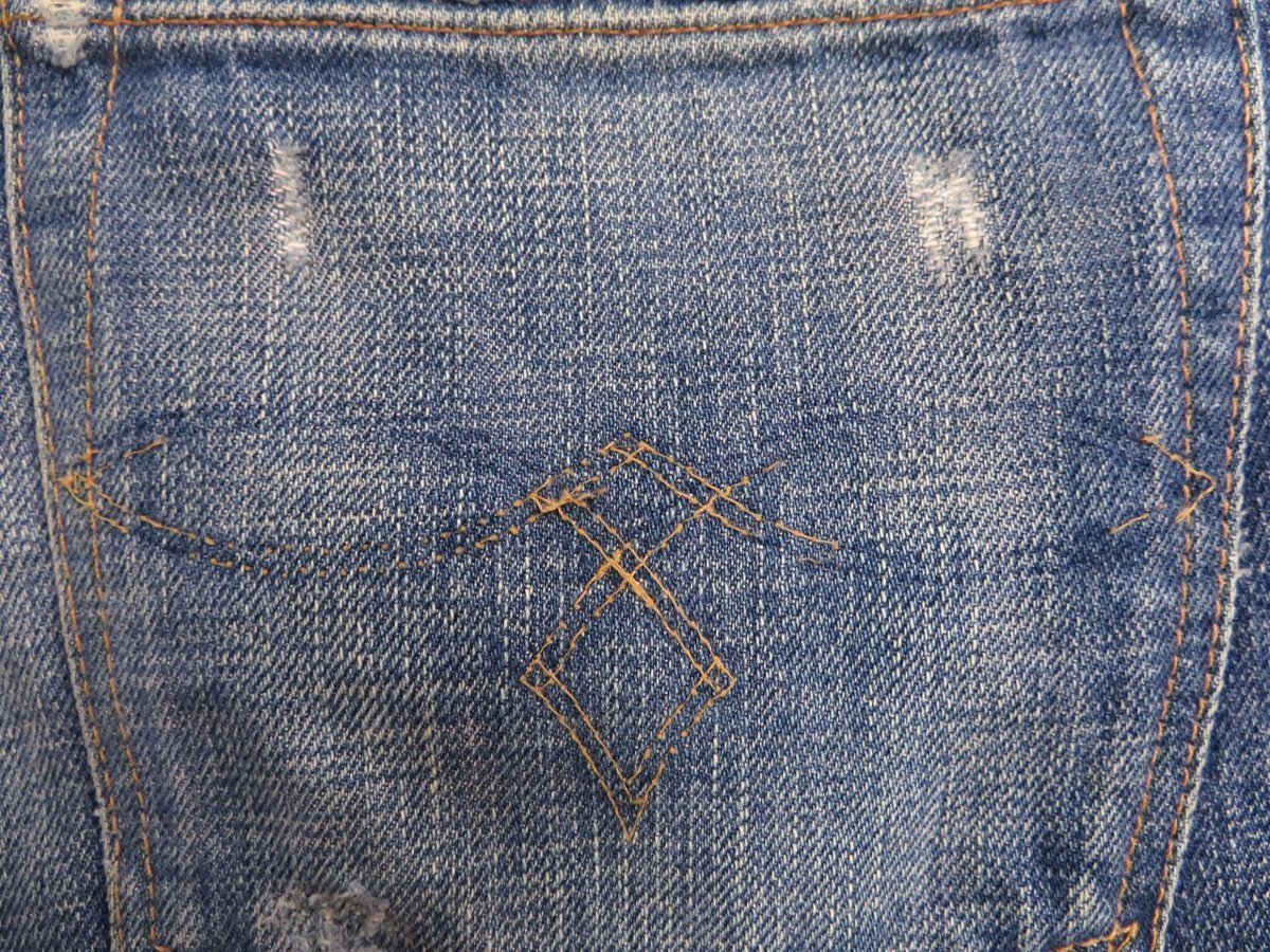 2P9235■RRL LOW STRAIGHT リペア加工デニム USA製_画像7