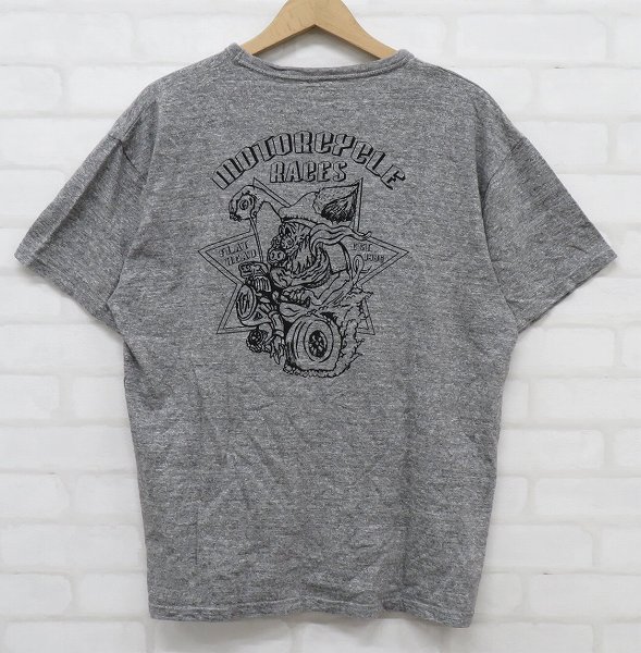 6T6156【クリックポスト対応】フラットヘッド MOTORCYCLE RACES 半袖Tシャツ THE FLAT HEAD_画像2