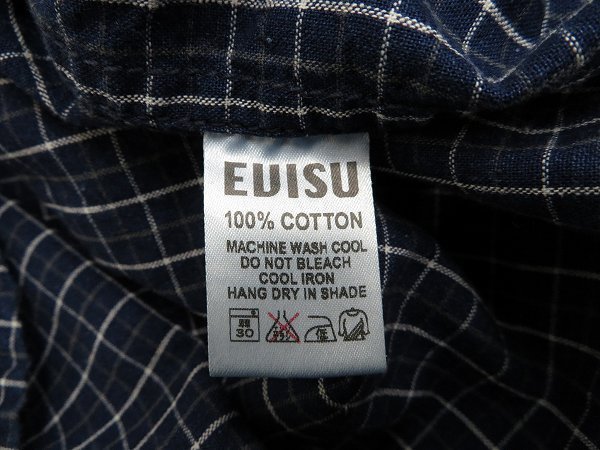 6T3283■エヴィス サッポロ2 BDインディゴチェックシャツ evisu_画像4