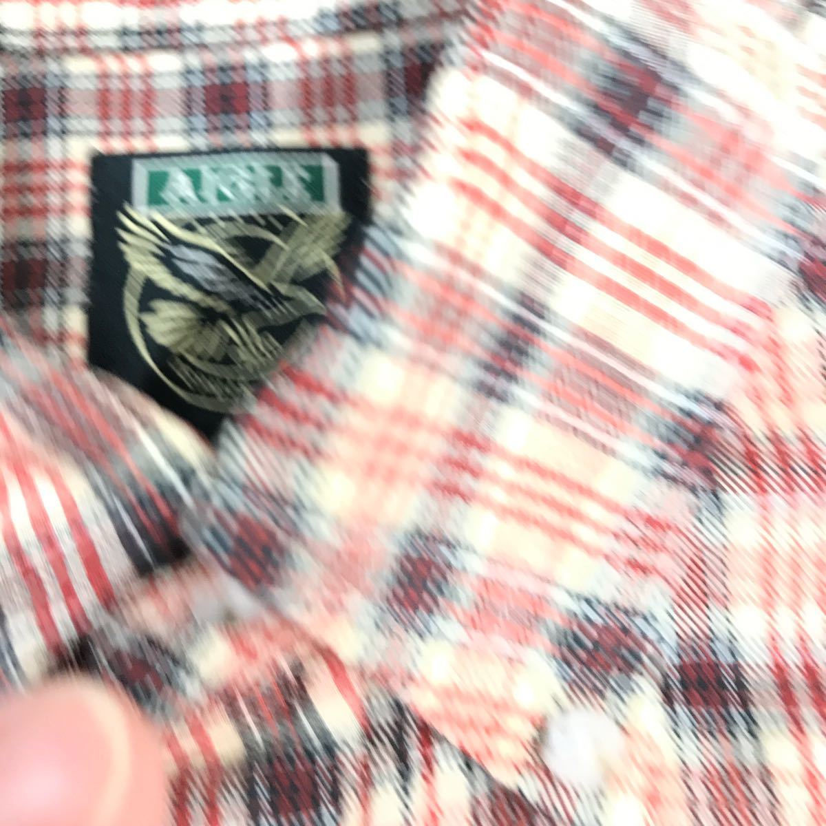 AIGLE Aigle long sleeve shirt button down shirt check pattern outdoor men's M size 32-58a