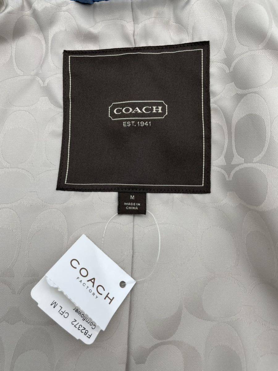 【新品未使用】COACH コーチ　スプリングコート　裏地シグネチャー　青　M_画像9