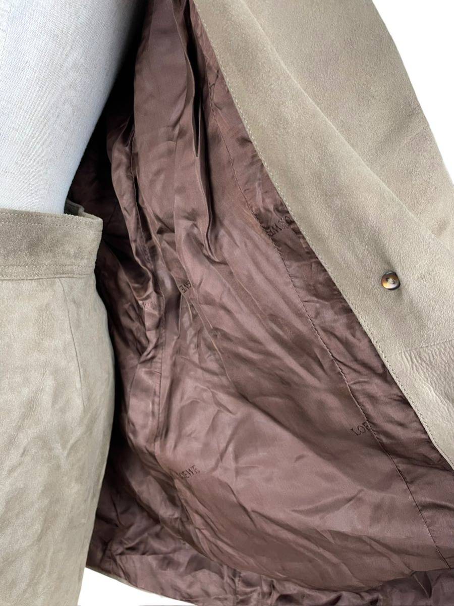 【美品】LOEWE ロエベ 本革 レザー セットアップ スカートスーツ ヴィンテージ ブラウンの画像6