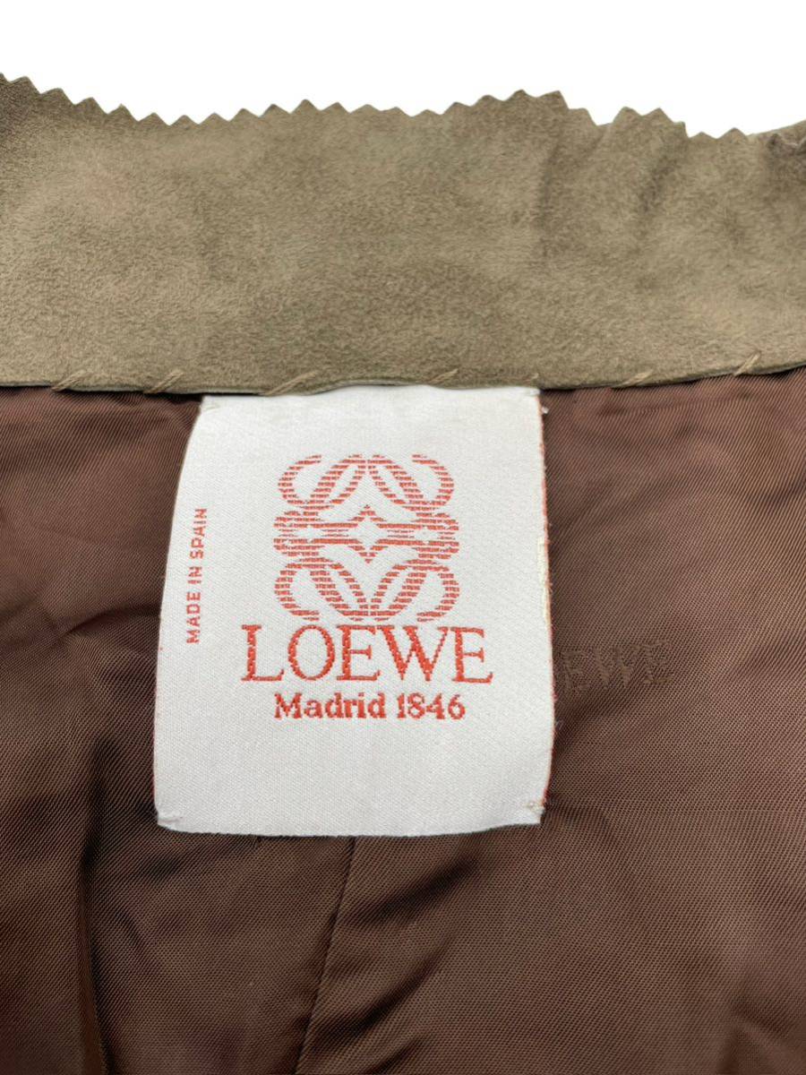 【美品】LOEWE ロエベ 本革 レザー セットアップ スカートスーツ ヴィンテージ ブラウンの画像9
