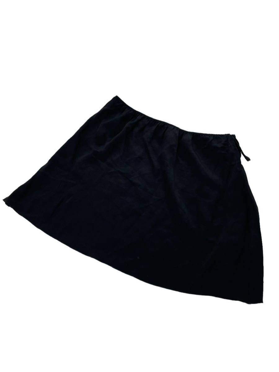 【PRADA】プラダ　高級フレアロングスカート　シルク100% ボーダー　紺色　38サイズ_画像10