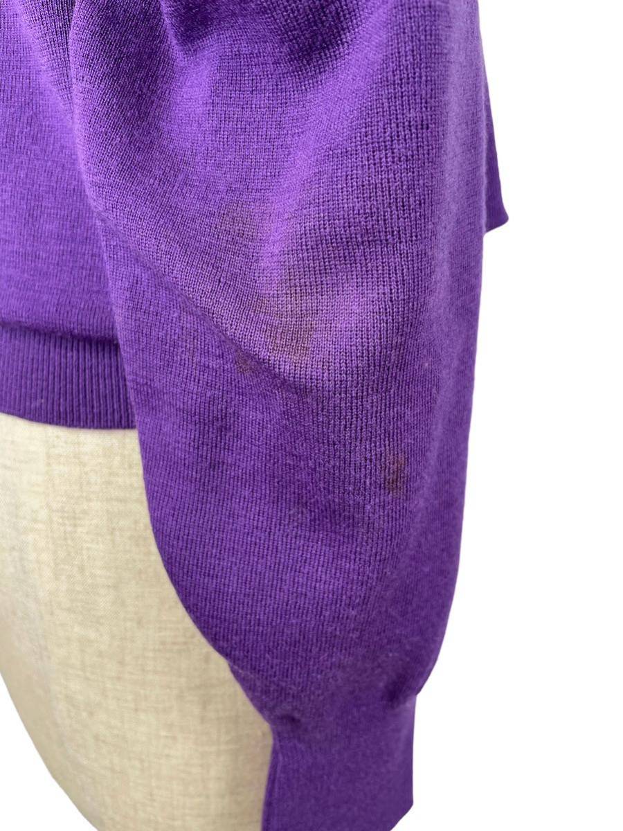 【Christian Dior 】クリスチャンディオール　高級セーター　ハイネック　ウール100%　紫色　M_画像6